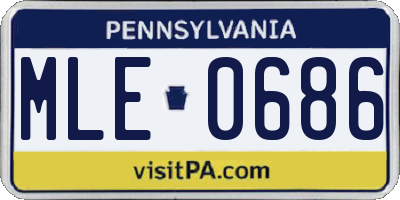 PA license plate MLE0686