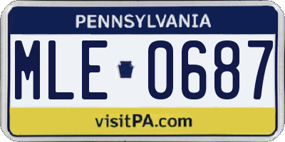 PA license plate MLE0687