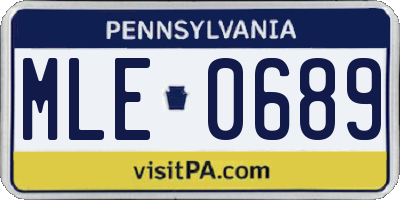 PA license plate MLE0689