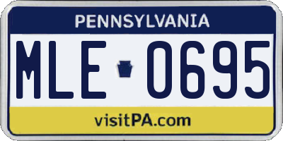 PA license plate MLE0695