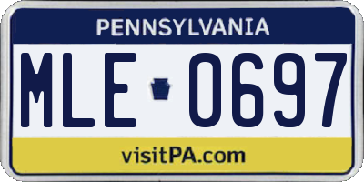 PA license plate MLE0697