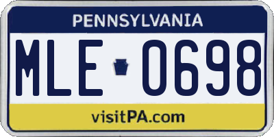 PA license plate MLE0698
