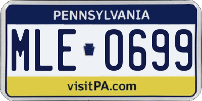 PA license plate MLE0699