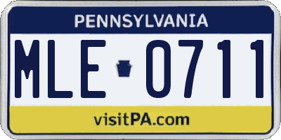 PA license plate MLE0711