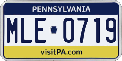 PA license plate MLE0719
