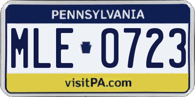 PA license plate MLE0723