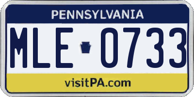 PA license plate MLE0733