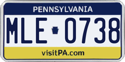 PA license plate MLE0738