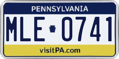 PA license plate MLE0741