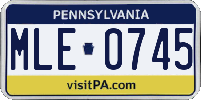 PA license plate MLE0745