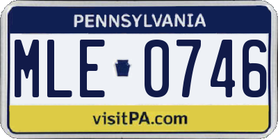 PA license plate MLE0746