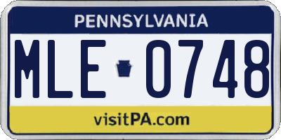 PA license plate MLE0748