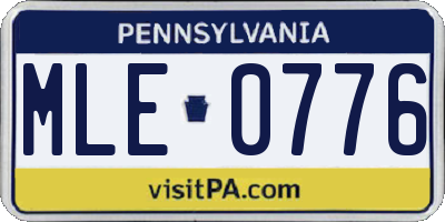 PA license plate MLE0776