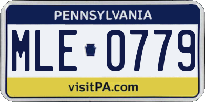 PA license plate MLE0779