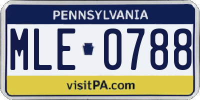 PA license plate MLE0788