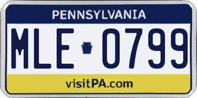 PA license plate MLE0799