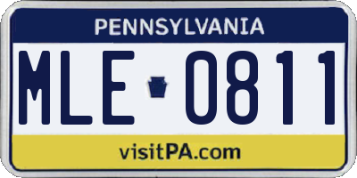 PA license plate MLE0811