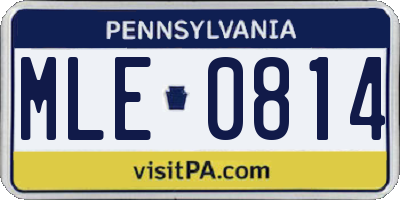 PA license plate MLE0814