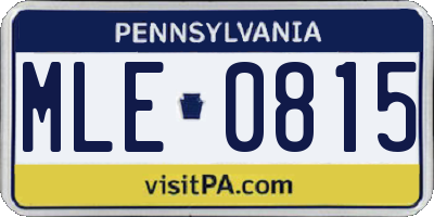 PA license plate MLE0815