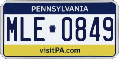 PA license plate MLE0849
