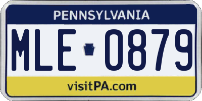 PA license plate MLE0879