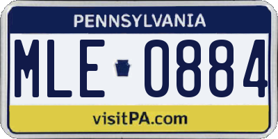 PA license plate MLE0884