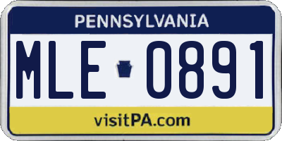 PA license plate MLE0891