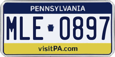 PA license plate MLE0897