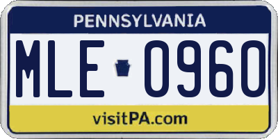 PA license plate MLE0960