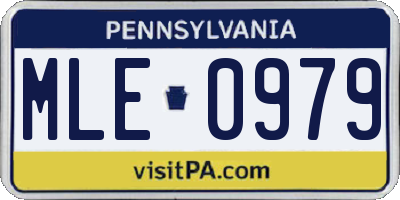 PA license plate MLE0979