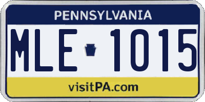 PA license plate MLE1015