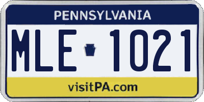 PA license plate MLE1021