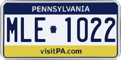 PA license plate MLE1022