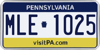 PA license plate MLE1025
