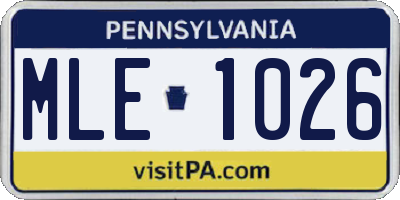 PA license plate MLE1026