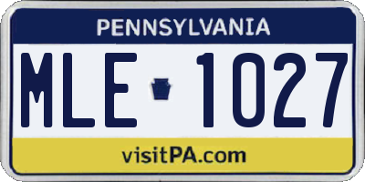 PA license plate MLE1027