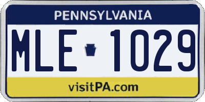 PA license plate MLE1029