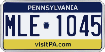 PA license plate MLE1045