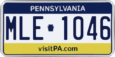 PA license plate MLE1046