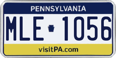 PA license plate MLE1056
