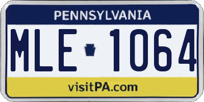 PA license plate MLE1064