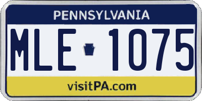 PA license plate MLE1075