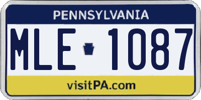 PA license plate MLE1087