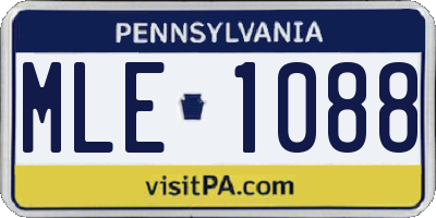 PA license plate MLE1088