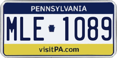 PA license plate MLE1089
