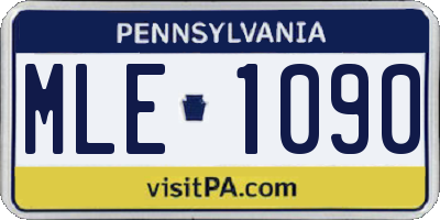 PA license plate MLE1090