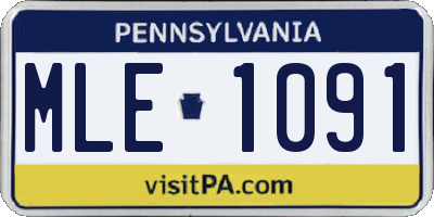 PA license plate MLE1091