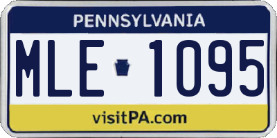PA license plate MLE1095