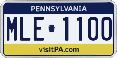 PA license plate MLE1100