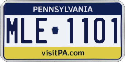 PA license plate MLE1101